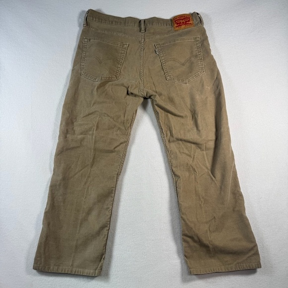 Levis Jeans Mens 36 Tan Corduroy Straight Mid Rise - Picture 2 of 12